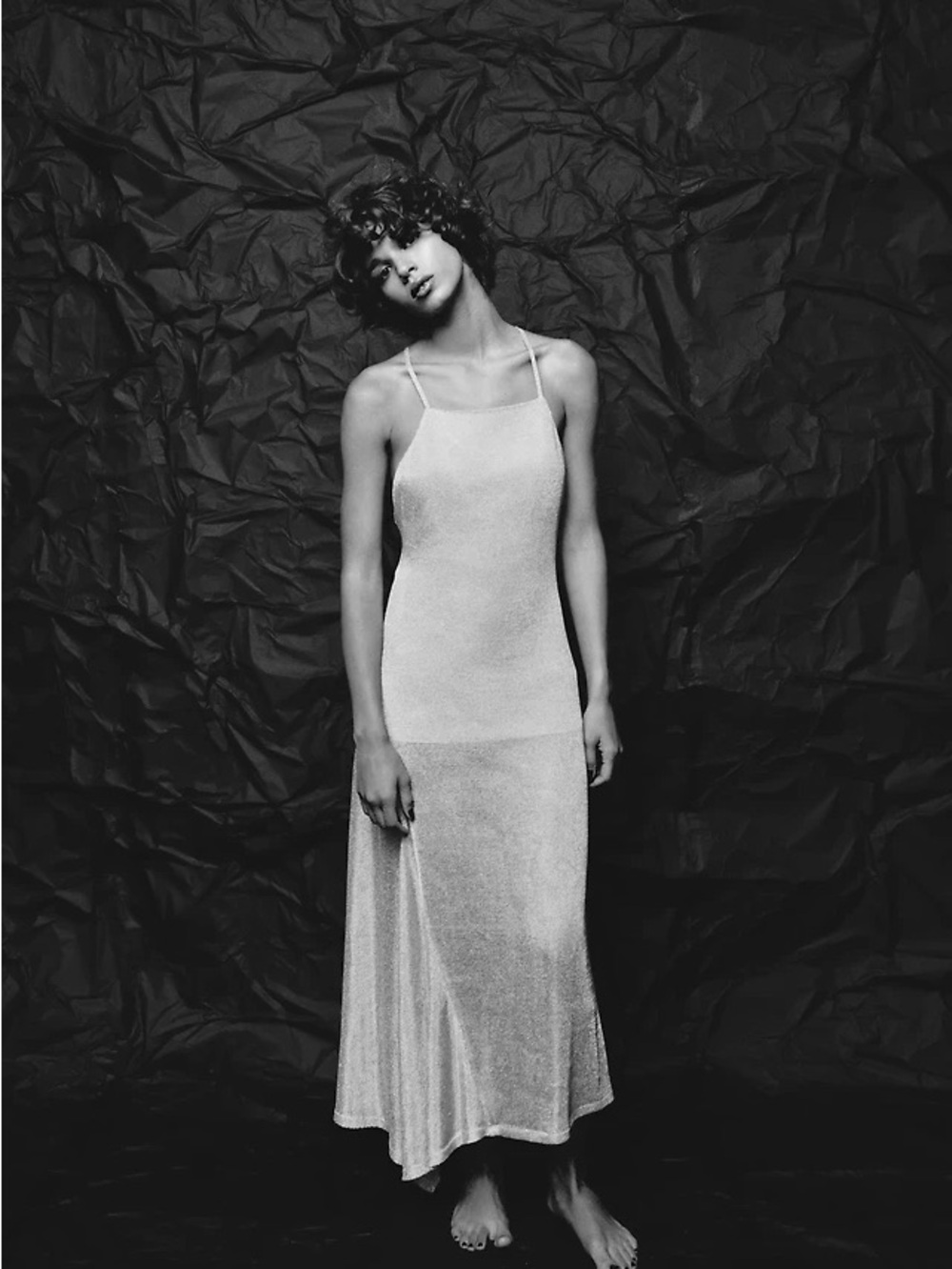 Zara Strappy Maxi Dress in Light Cream